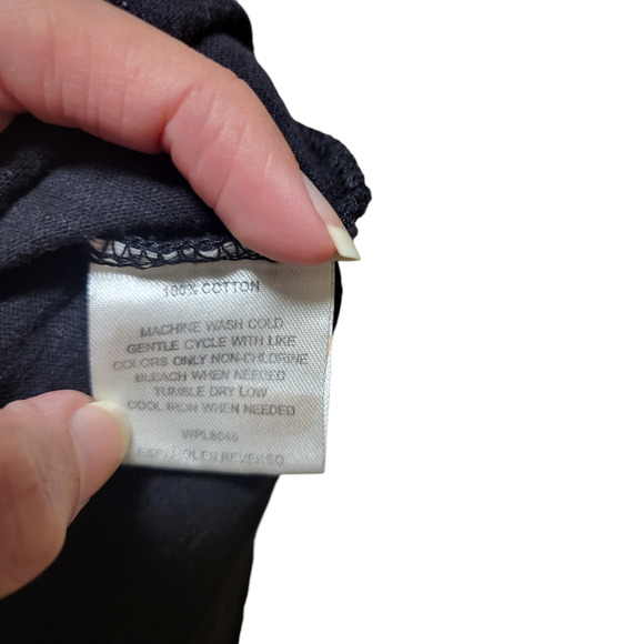 Maison Jules plain black short sleeve tee with small front pocket, size small - Picture 4 of 5